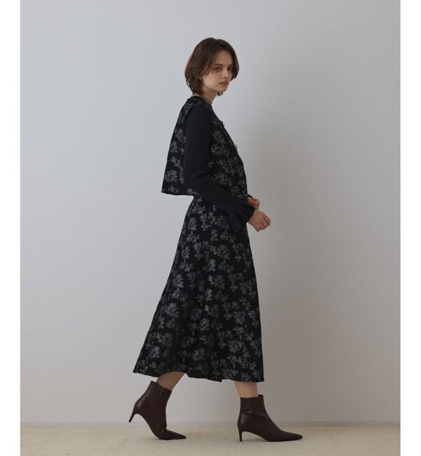 GRACE CONTINENTAL「ラメフラワージャガードベスト」|ベスト・ジレ|