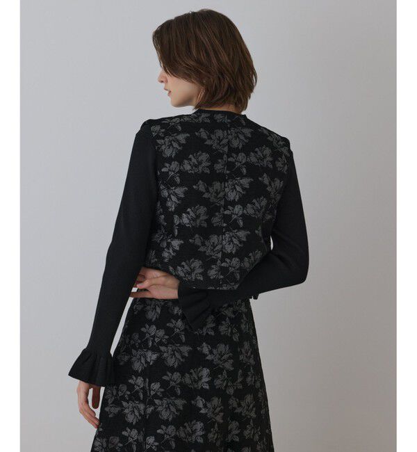 GRACE CONTINENTAL「ラメフラワージャガードベスト」|ベスト・ジレ|