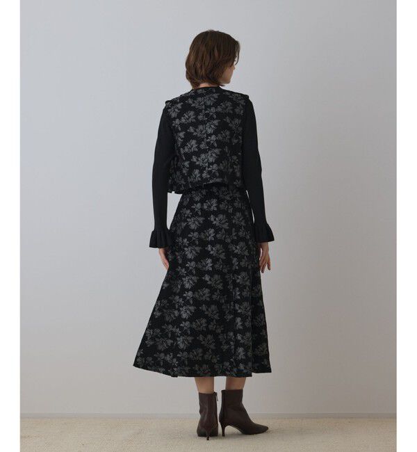 GRACE CONTINENTAL「ラメフラワージャガードベスト」|ベスト・ジレ|