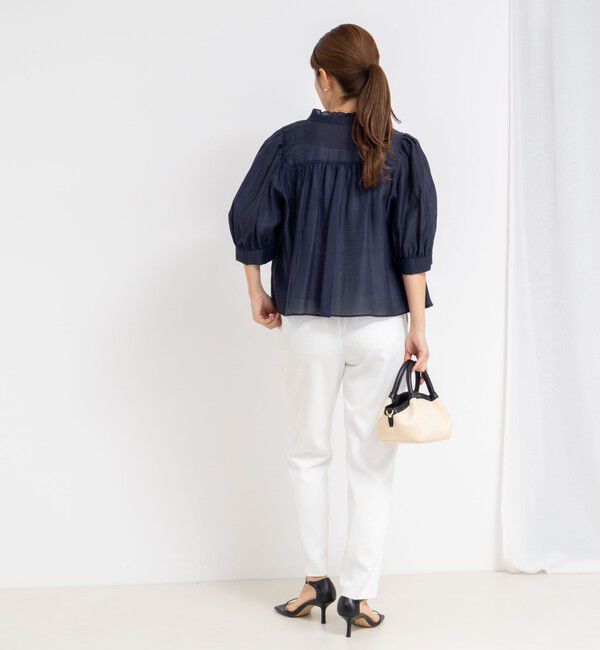 NOLLEY'S「5分袖衿フリルブラウス」|シャツ・ブラウス|