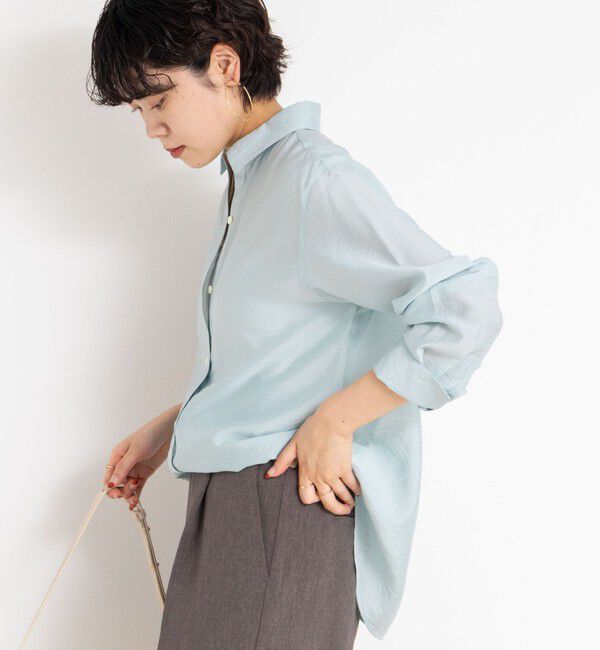 NOLLEY'S sophi「《セットアップ対応》シアーローン２WAYシャツ」|シャツ・ブラウス|