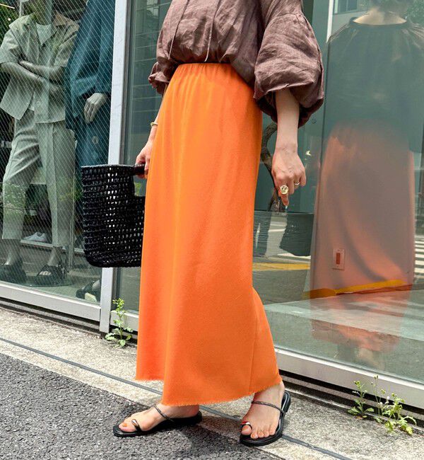 NOLLEY'S「ウォッシャブル綿麻スラブナロースカート」|スカート|