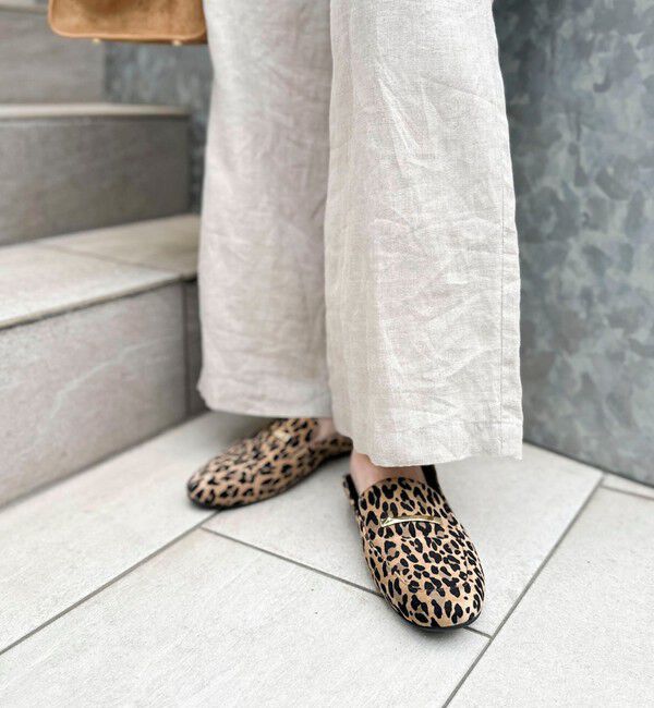 NOLLEY'S「レオパードスエードスリッパローファー」|ローファー|