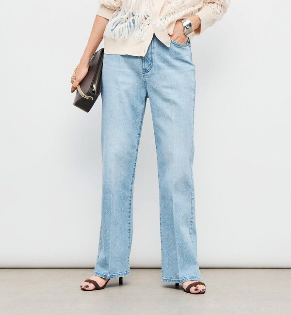 Rie Miller「【RM denim】センタープレスハイウエストパンツ」|デニム|