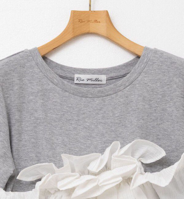 Rie Miller「3WAYリブフリルロンT」|Tシャツ・カットソー|