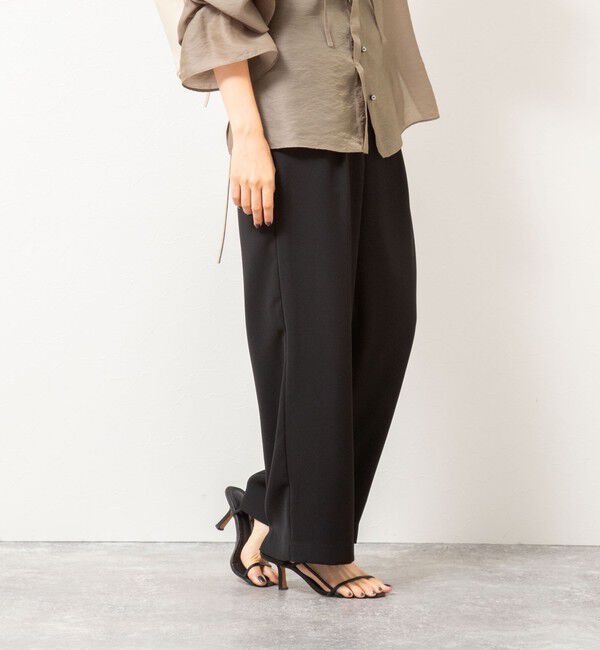 NOLLEY'S sophi「《セットアップ対応》ウォッシャブルダブルクロスサテンイージーワイドパンツ」|その他|