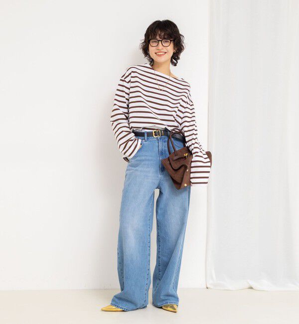 Rie Miller「BIGマリンボーダーボートネックプルオーバーカットソー」|Tシャツ・カットソー|