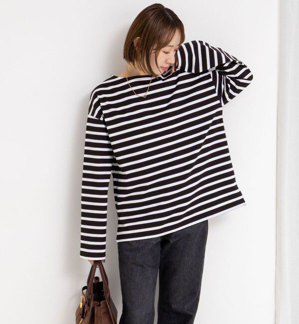 Rie Miller「BIGマリンボーダーボートネックプルオーバーカットソー」|Tシャツ・カットソー|