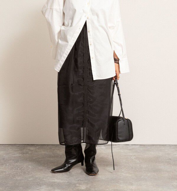 MAQWEL「【MAQWEL/マクウェル】ウォッシャブルオーガンジースカート」|タイト|
