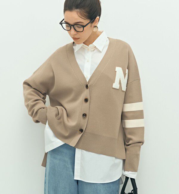 NOLLEY'S「《手洗い可能》レタードVネックニットカーディガン」|カーディガン|