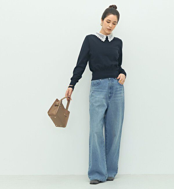 NOLLEY'S「《手洗い可能》襟レース2WAYプルオーバーニット」|ニット・セーター|