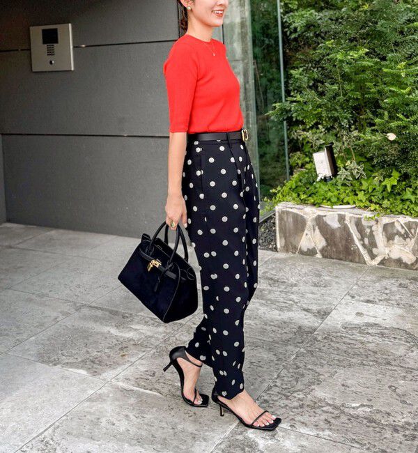 NOLLEY'S「ウォッシャブルストレッチドットジャガードテーパードパンツ」|その他|