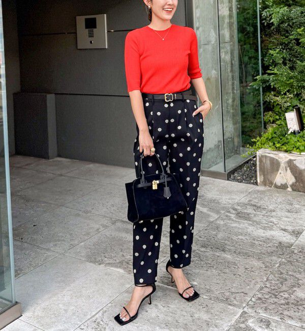 NOLLEY'S「ウォッシャブルストレッチドットジャガードテーパードパンツ」|その他|