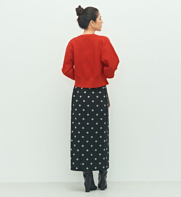 NOLLEY'S「ウォッシャブルストレッチドットジャガードタイトスカート」|タイト|