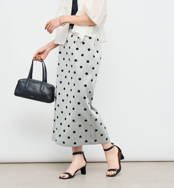 NOLLEY'S「ウォッシャブルストレッチドットジャガードタイトスカート」|タイト|
