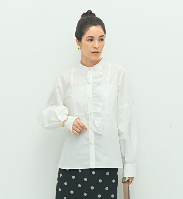 NOLLEY'S「パール釦ビブヨーク4WAYフリルブラウス」|シャツ・ブラウス|
