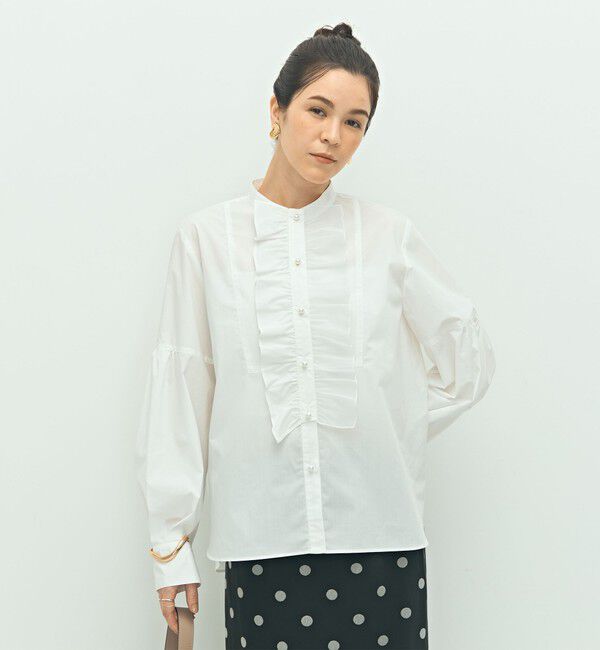 NOLLEY'S「パール釦ビブヨーク4WAYフリルブラウス」|シャツ・ブラウス|