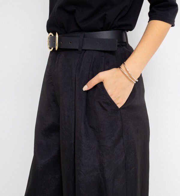 NOLLEY'S「ウォッシャブルクラッシュサテンワイドパンツ」|その他|