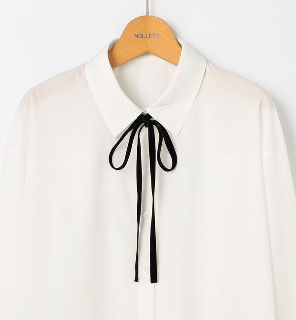 NOLLEY'S「ウォッシャブルリボン付きシャツ」|シャツ・ブラウス|