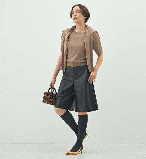 NOLLEY'S sophi「《アンサンブル対応》《手洗い可能》ウール100％5分袖プルオーバーニット」|ニット・セーター|