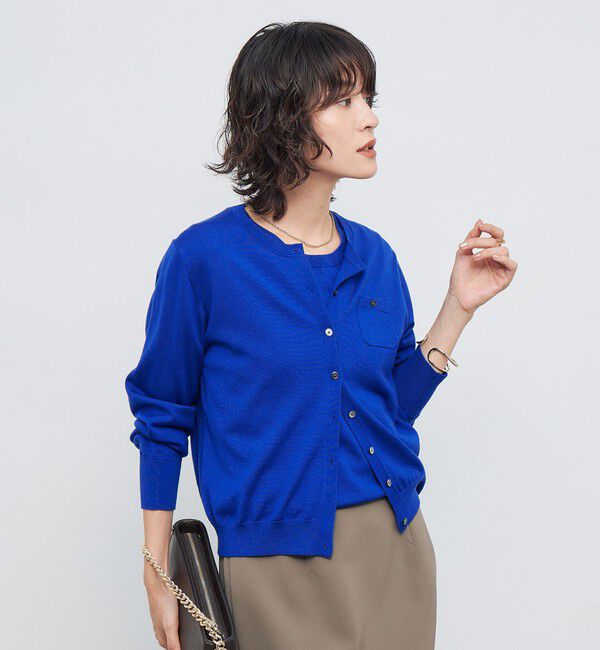 NOLLEY'S sophi「《アンサンブル対応》《手洗い可能》ウール100クルーネックカーディガン」|カーディガン|