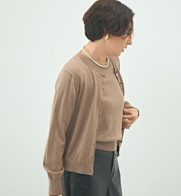 NOLLEY'S sophi「《アンサンブル対応》《手洗い可能》ウール100クルーネックカーディガン」|カーディガン|