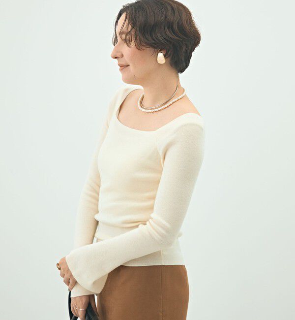 NOLLEY'S sophi「【WEB限定カラーあり】総針スクエアネックプルオーバーニット」|ニット・セーター|