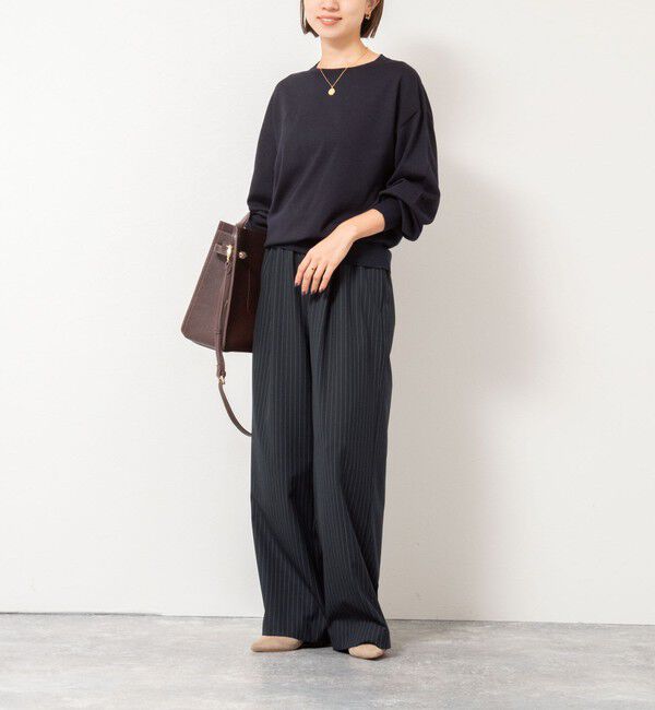 NOLLEY'S「《手洗い可能》《アンサンブル対応》バウンドウールクルーネックプルオーバー」|ニット・セーター|