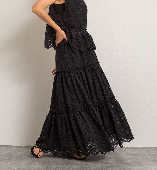 MAQWEL「【MAQWEL/マクウェル】《セットアップ対応》ウォッシャブルエンブロイダリーレーススカート」|スカート|