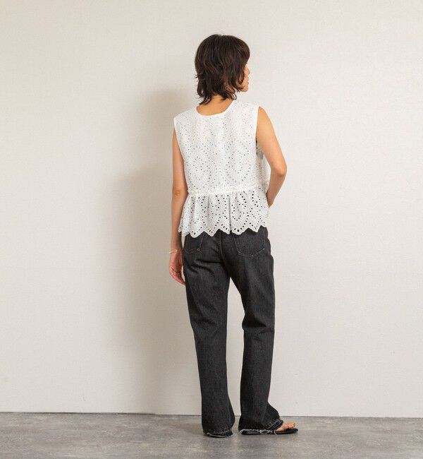 MAQWEL「【MAQWEL/マクウェル】《セットアップ対応》ウォッシャブルエンブロイダリーレースベスト」|ベスト・ジレ|