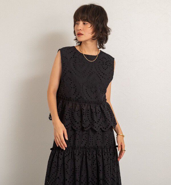 MAQWEL「【MAQWEL/マクウェル】《セットアップ対応》ウォッシャブルエンブロイダリーレースベスト」|ベスト・ジレ|