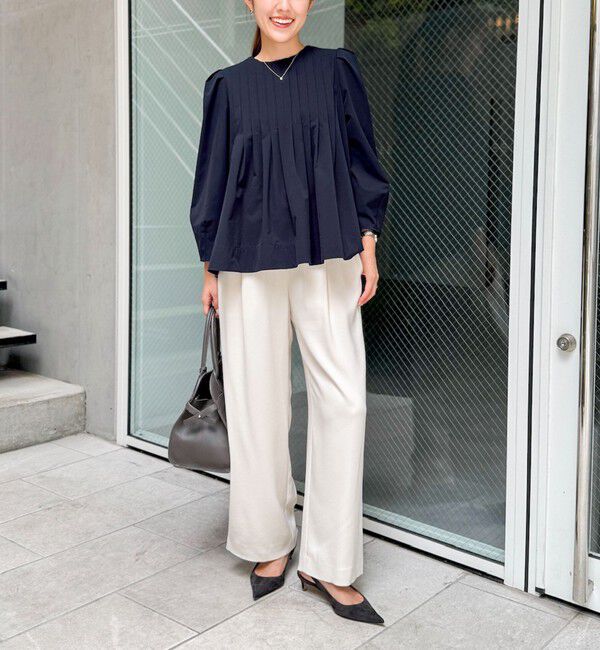 NOLLEY'S「ウォッシャブルバックサテンジョーゼットイージーパンツ」|その他|