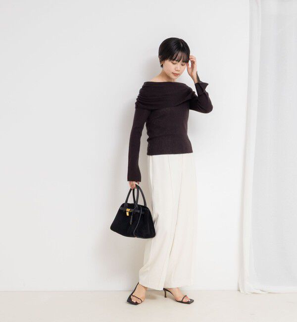 NOLLEY'S sophi「カシミヤ混ガーゼ風リブオフショルプルオーバーニット」|ニット・セーター|