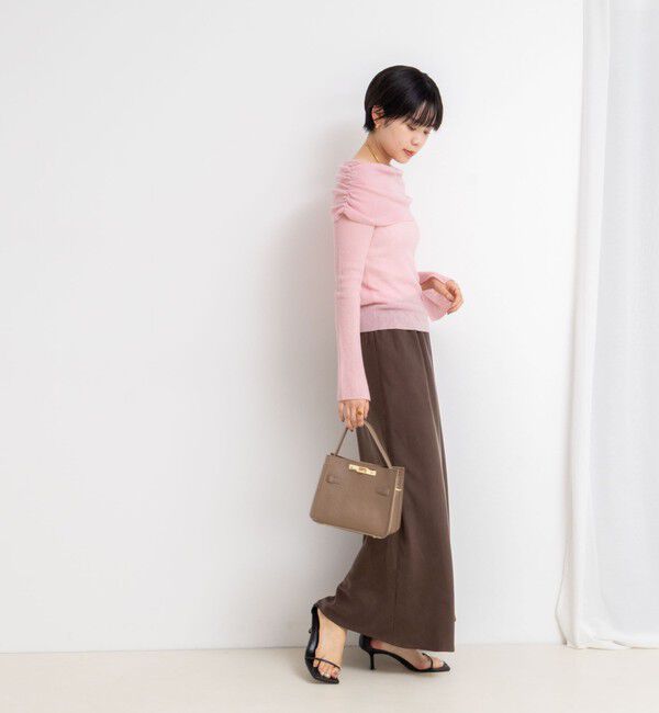 NOLLEY'S sophi「カシミヤ混ガーゼ風リブオフショルプルオーバーニット」|ニット・セーター|