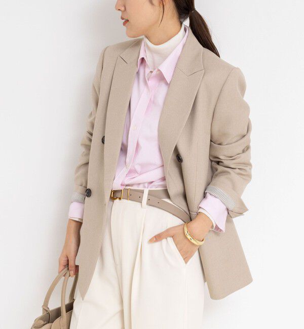 NOLLEY'S sophi「ウォッシャブルシャークダブルジャケット」|テーラードジャケット|ベージュ