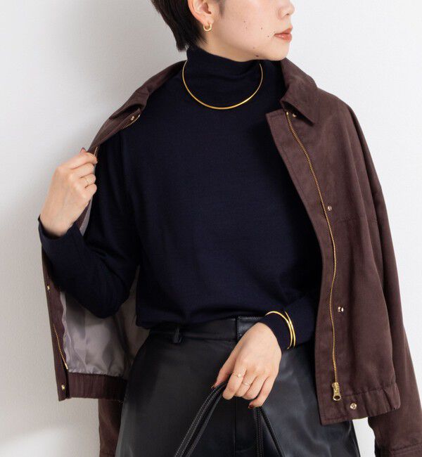 NOLLEY'S sophi「《手洗い可能》18Gウール100%ハイネックプルオーバー」|ニット・セーター|ダークネイビー