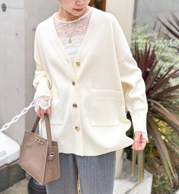 NOLLEY'S sophi「《手洗い可能》総針ビックVネックカーディガン」|カーディガン|