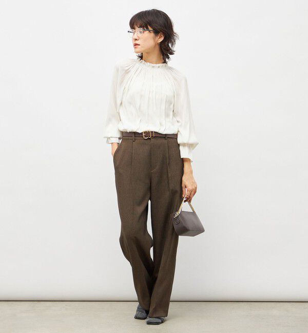 NOLLEY'S「ウォッシャブル2WAY割繊衿フリルブラウス」|シャツ・ブラウス|