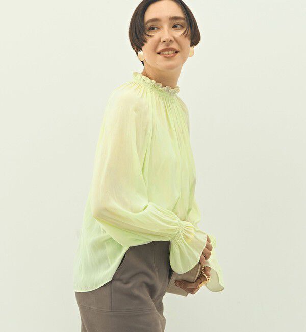 NOLLEY'S「ウォッシャブル2WAY割繊衿フリルブラウス」|シャツ・ブラウス|