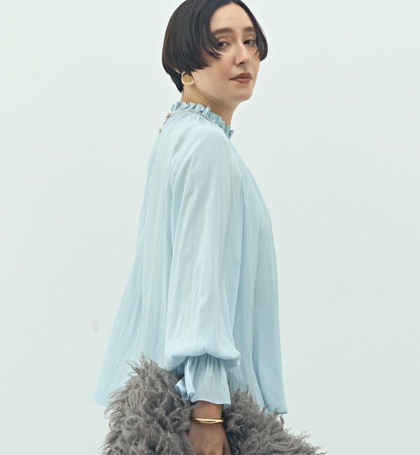 NOLLEY'S「ウォッシャブル2WAY割繊衿フリルブラウス」|シャツ・ブラウス|
