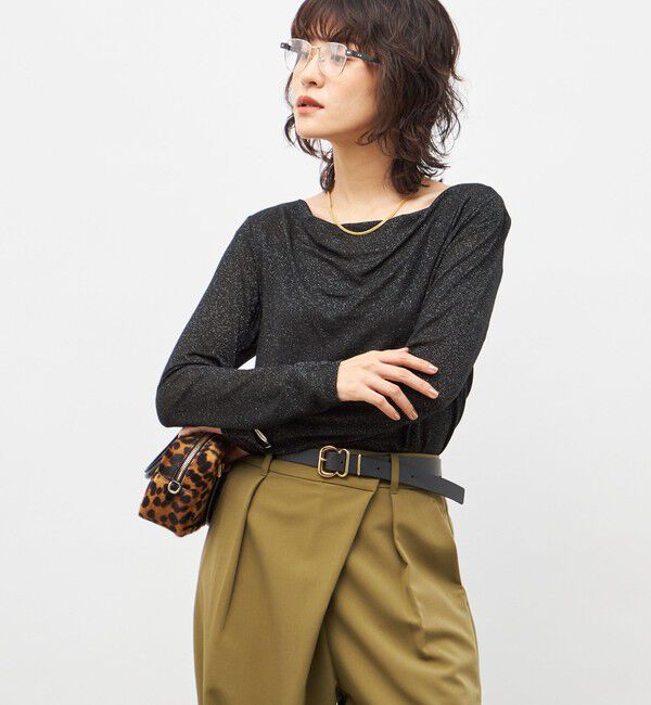 NOLLEY'S sophi「ウォッシャブルカシミヤシルクシアーラメドレープロンT」|Tシャツ・カットソー|