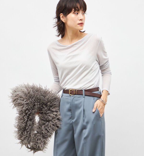 NOLLEY'S sophi「ウォッシャブルカシミヤシルクシアーラメドレープロンT」|Tシャツ・カットソー|