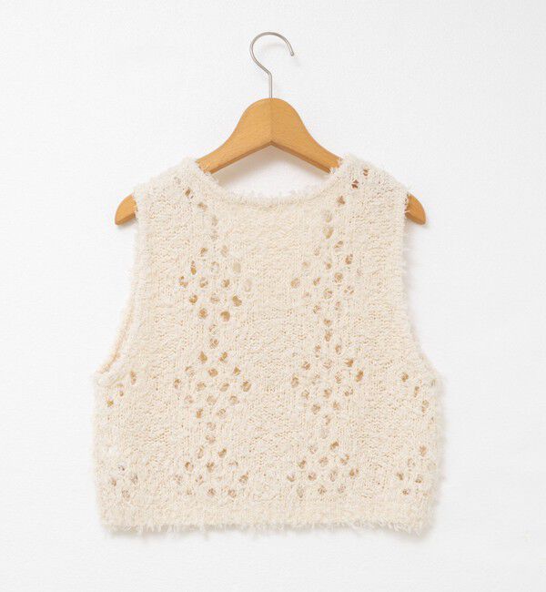 NOLLEY'S「《手洗い可能》カットフェザーヤーン透かし柄2WAYビスチェ」|ベスト・ジレ|