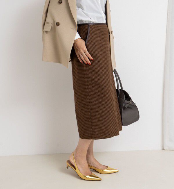 NOLLEY'S「ウォッシャブルボックスタックトラペーズスカート」|フレア|