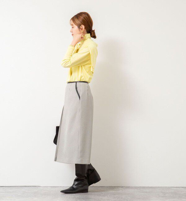 NOLLEY'S「ウォッシャブルボックスタックトラペーズスカート」|フレア|