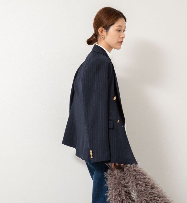 NOLLEY'S「ウォッシャブルウール調ダブルジャケット」|テーラードジャケット|