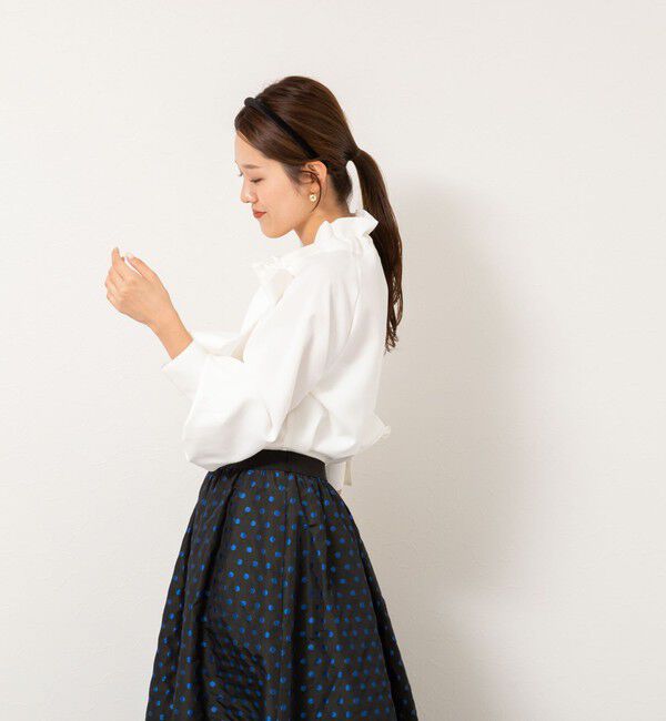 NOLLEY'S「ウォッシャブル衿ギャザーリボンブラウス」|シャツ・ブラウス|