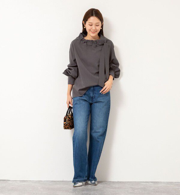 NOLLEY'S「ウォッシャブル衿ギャザーリボンブラウス」|シャツ・ブラウス|
