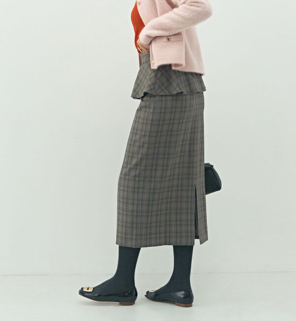 NOLLEY'S「ウォッシャブルペプラムタイトミディスカート」|タイト|