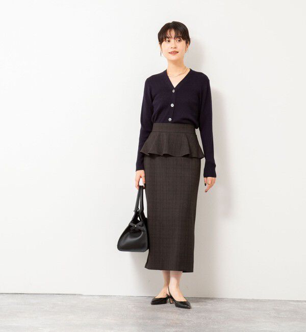 NOLLEY'S「ウォッシャブルペプラムタイトミディスカート」|タイト|